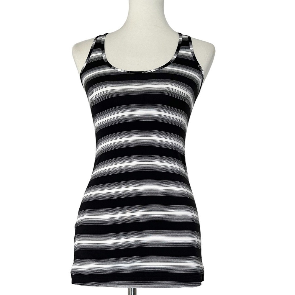 Lululemon Cool Racerback Capilano Stripe Black White